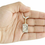 Custom Logo 14K solid gold VVS Diamond Pendant - 0.96 CTW