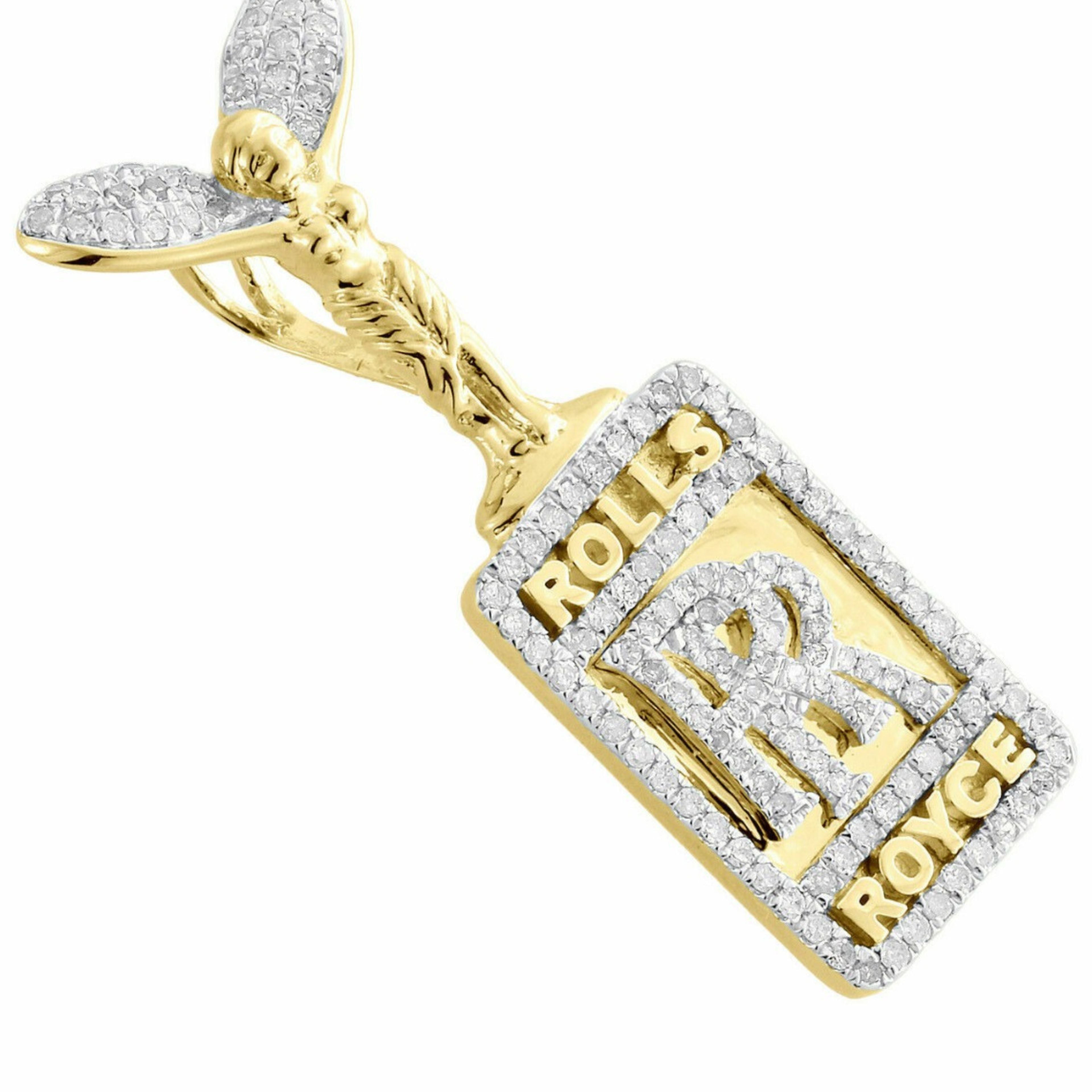 Custom Logo 14K solid gold VVS Diamond Pendant - 0.96 CTW