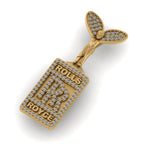 Custom Logo 14K solid gold VVS Diamond Pendant - 0.96 CTW