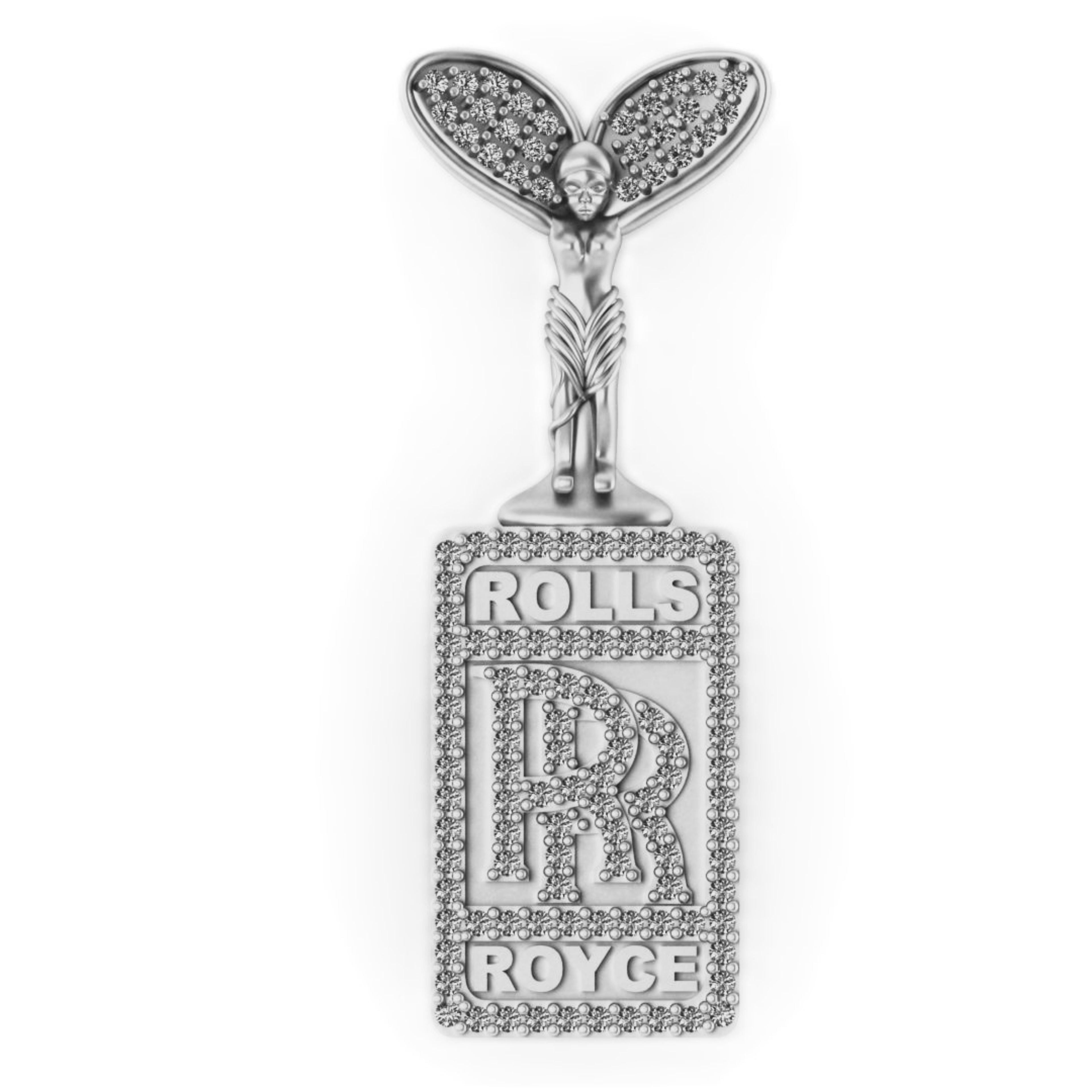 Custom Logo 14K solid gold VVS Diamond Pendant - 0.96 CTW