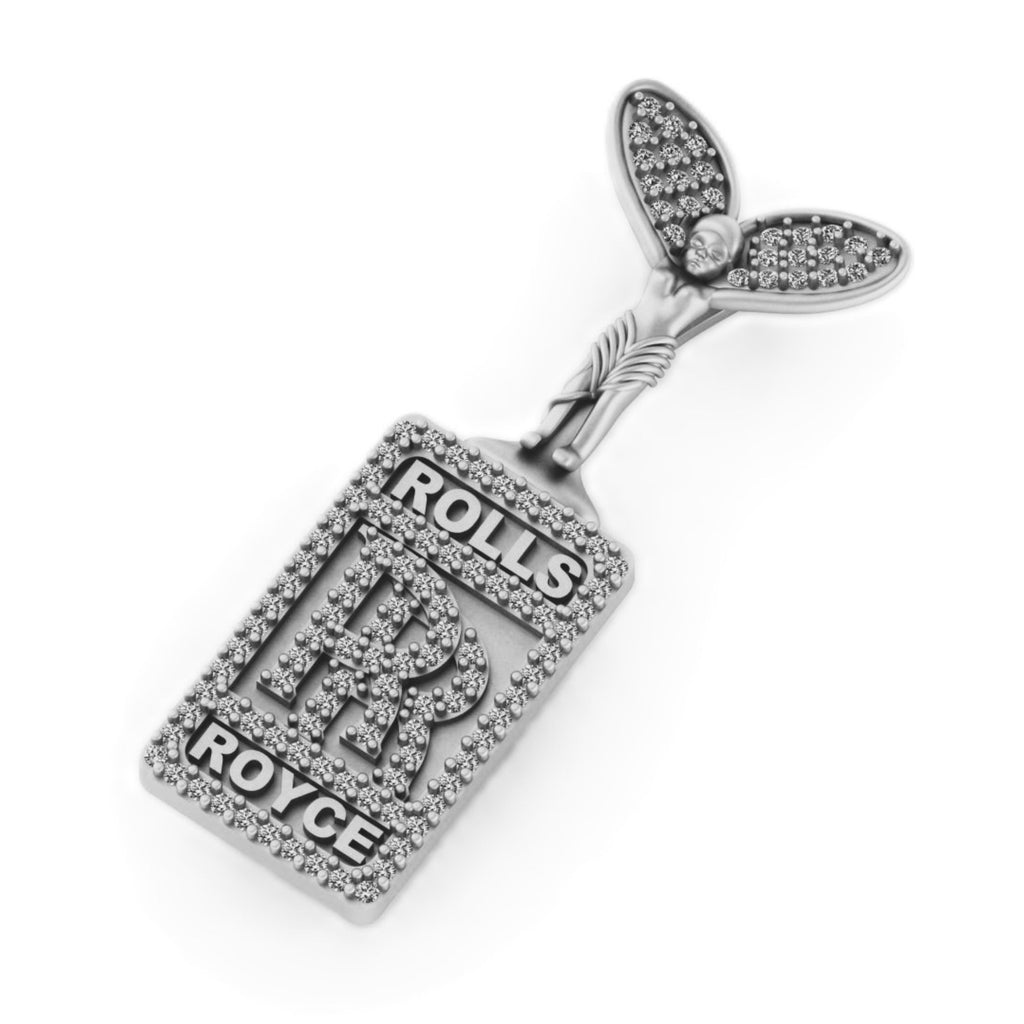 Custom Logo 14K solid gold VVS Diamond Pendant - 0.96 CTW