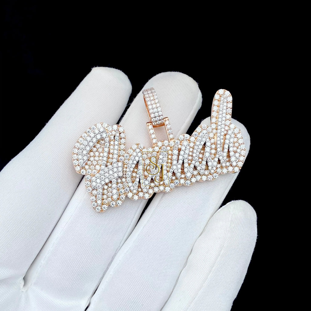 Moissanite Diamond Personalized Name Necklace Statement Piece - 4.41 CTW