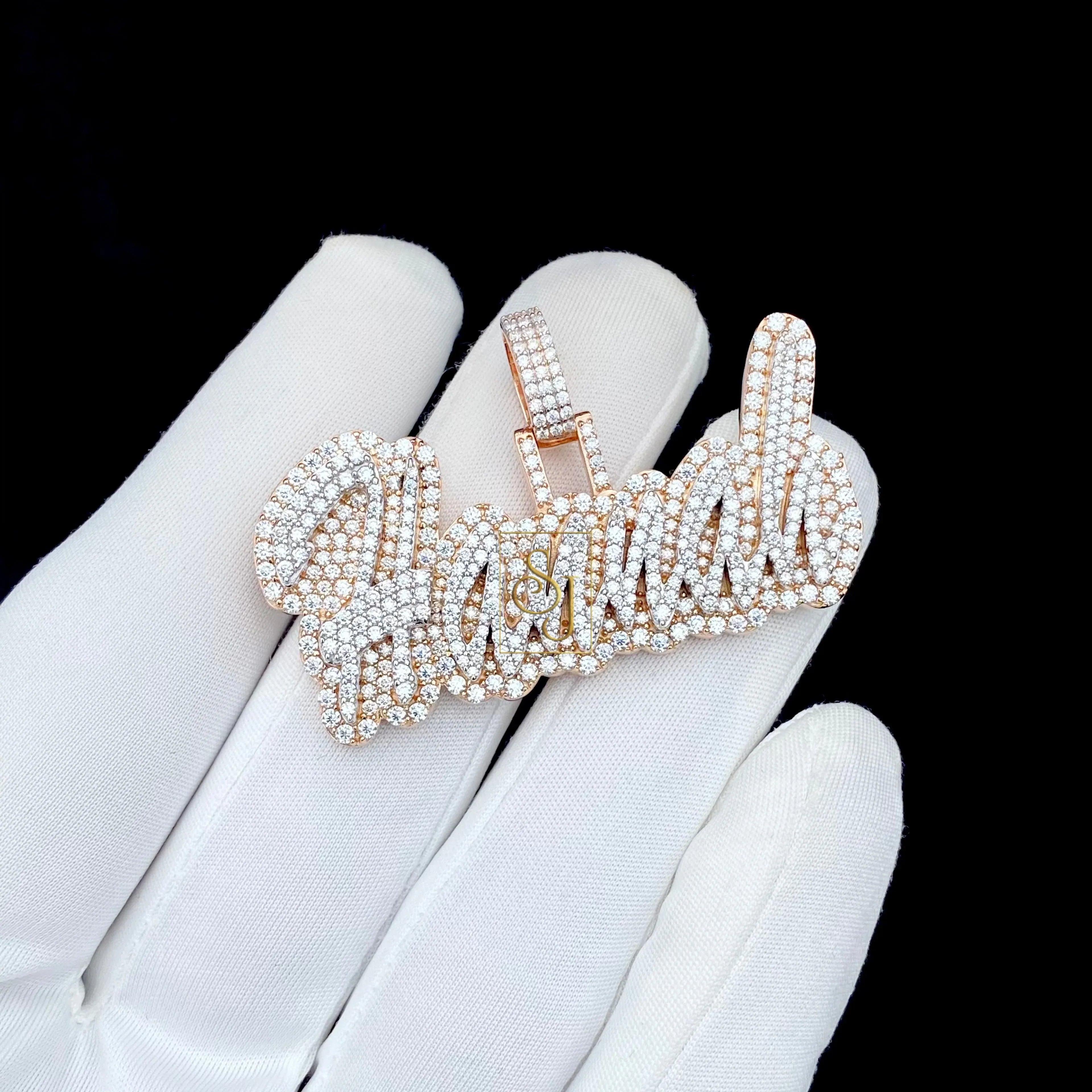 Moissanite Diamond Personalized Name Necklace Statement Piece - 4.41 CTW