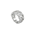Cuban Diamond Ring 14k Solid Gold