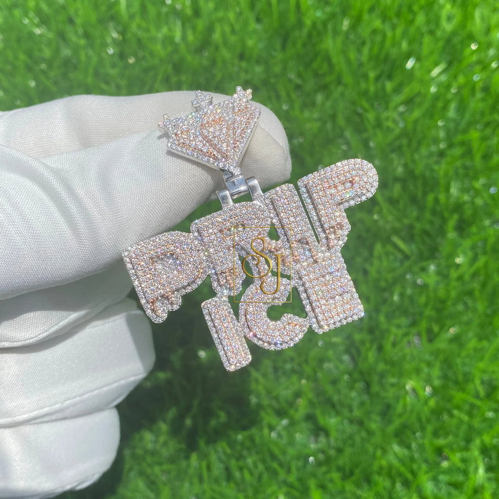 Custom Diamond Pendant Drip Fancy Hip Hop Charm - 3.8 CTW