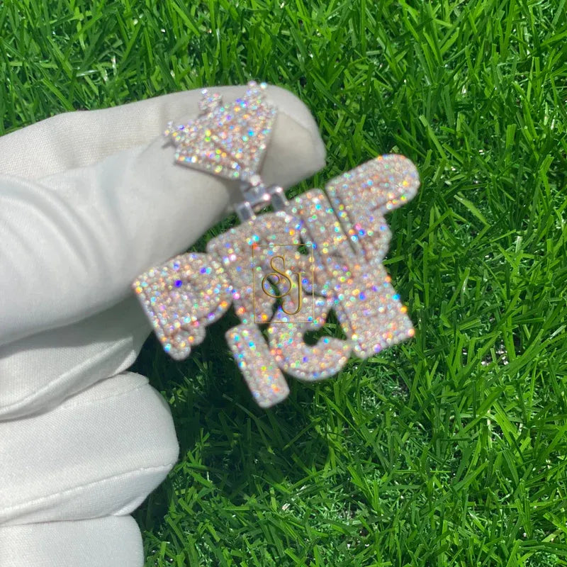 Custom Diamond Pendant Drip Fancy Hip Hop Charm - 3.8 CTW