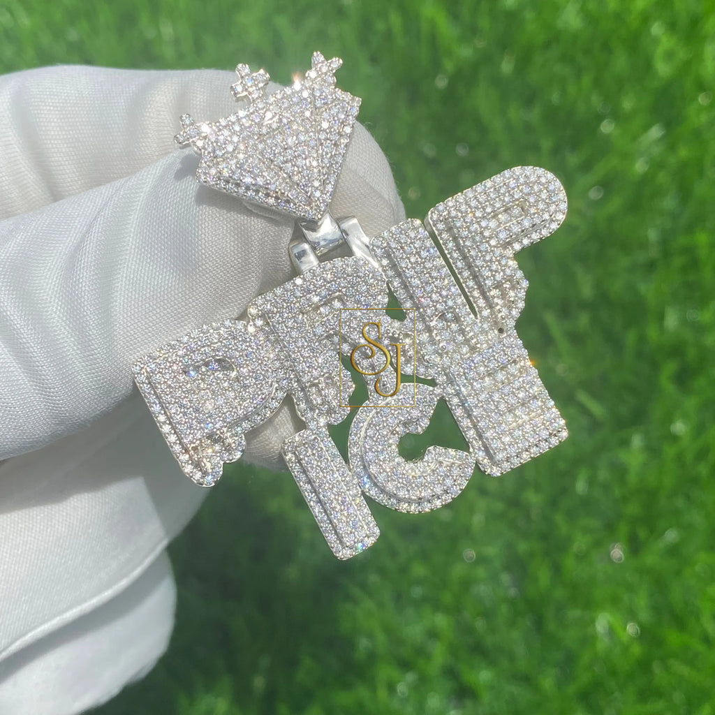 Custom Diamond Pendant Drip Fancy Hip Hop Charm - 3.8 CTW