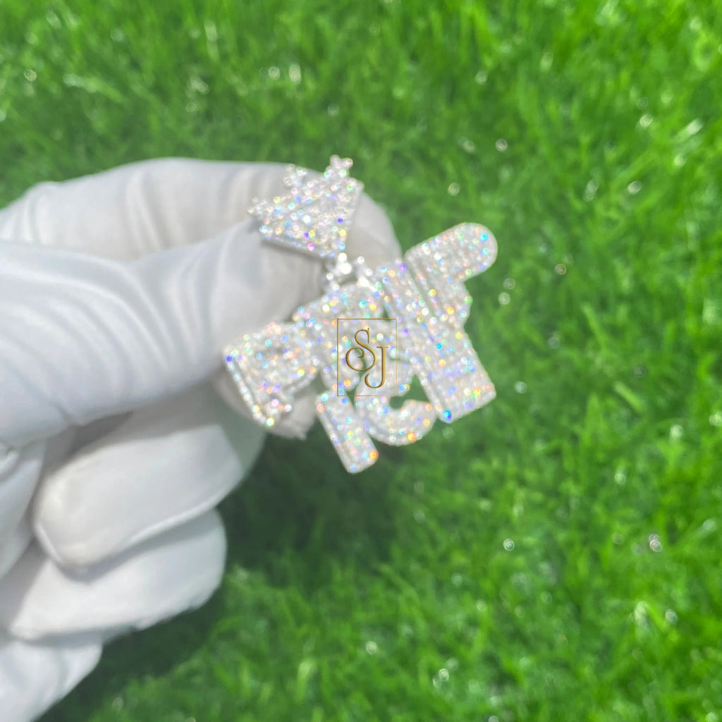 Custom Diamond Pendant Drip Fancy Hip Hop Charm - 3.8 CTW