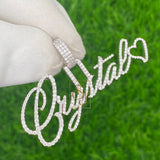 925 Sterling Silver Moissanite Round VVS Crystal Letter Pendant