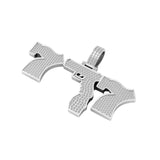 Iced out Gun With Lucky Number VVS Diamond Hip Hop Pendant