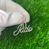 Custom 14K White Gold JADO Letter VVS-VS Natural Diamond Charm Pendant