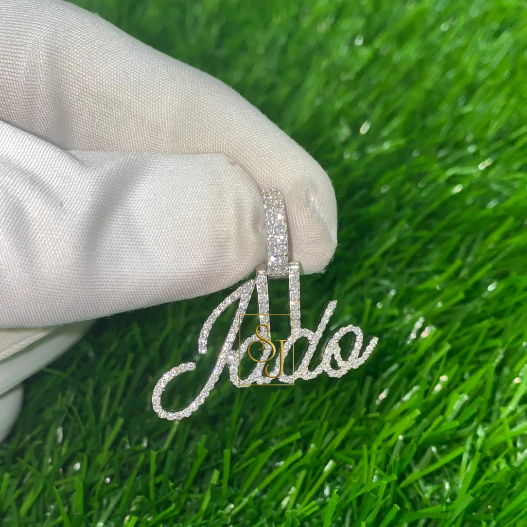 14K White Gold JADO Letter Natural Diamond Pendant - 0.77 CTW