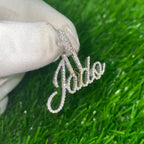 14K White Gold JADO Letter Natural Diamond Pendant - 0.77 CTW