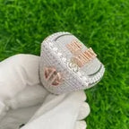 Custom Letter Diamond Ring 14k Solid Gold