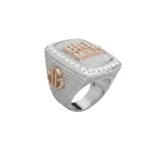 Custom Letter Diamond Ring 14k Solid Gold