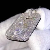 Custom Diamond Dog Tag Pendant Fully Fancy Charm -17.25 CTW