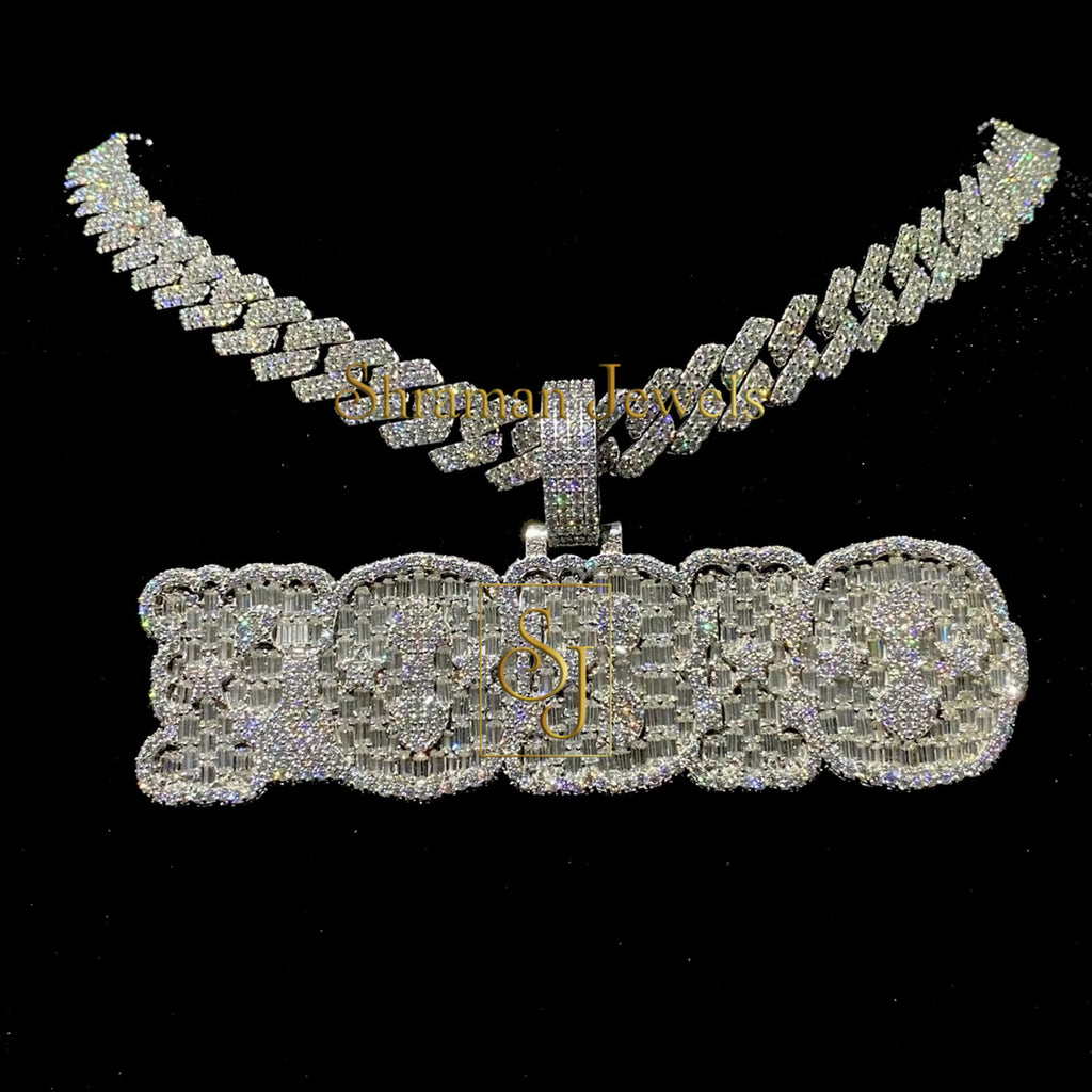 Custom Diamond Party Pendant Hip Hop Prom Charm - 50.11 CTW