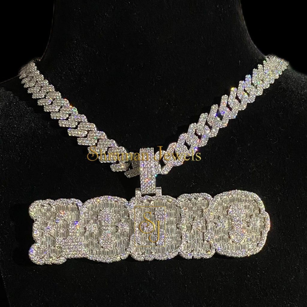 Custom Diamond Party Pendant Hip Hop Prom Charm - 50.11 CTW