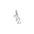Custom T2 Letter Diamond iced out Pendant 14K Solid Gold - 1.33 CTW