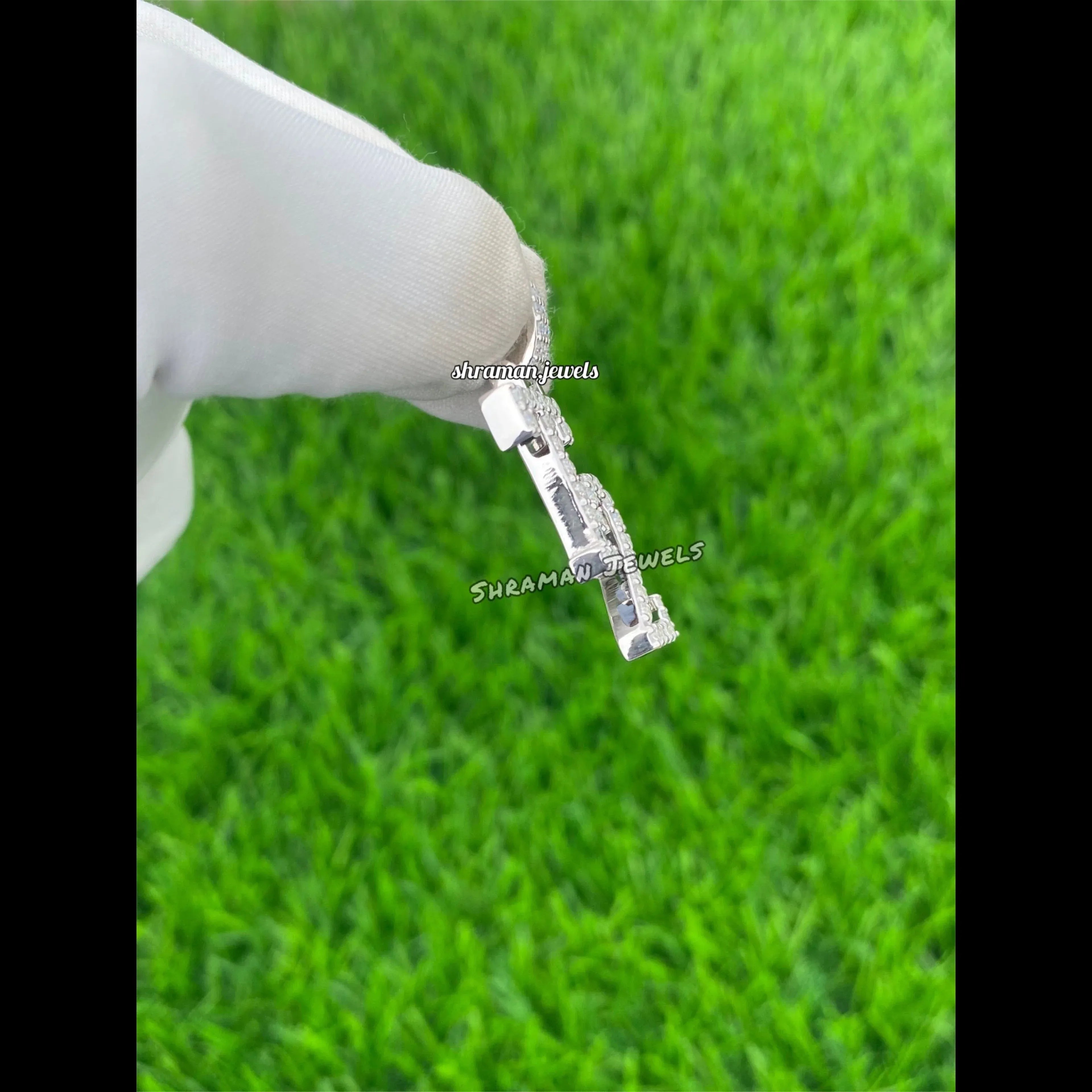 Custom T2 Letter Diamond iced out Pendant 14K Solid Gold - 1.33 CTW