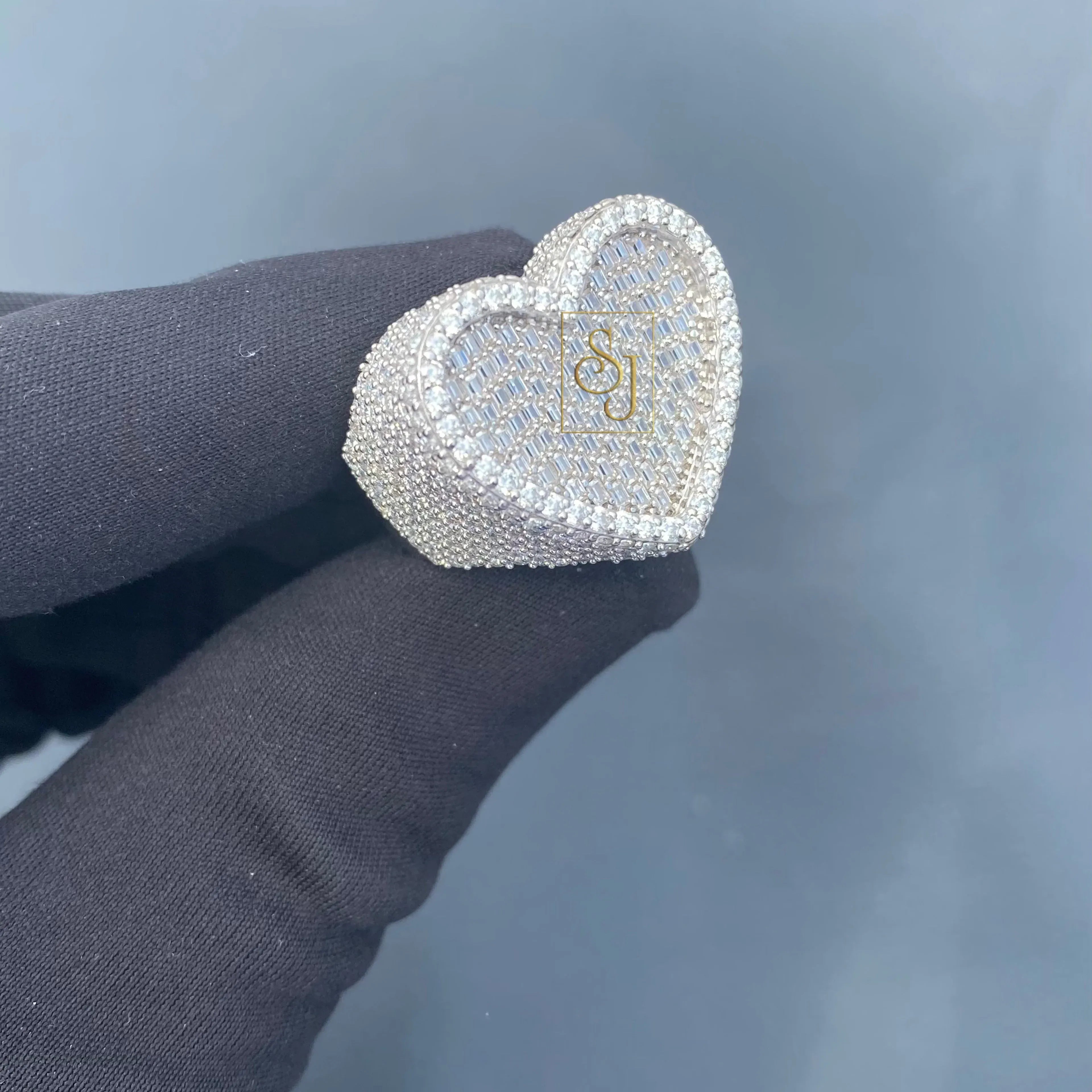 Heart Diamond Ring 14k Solid Gold