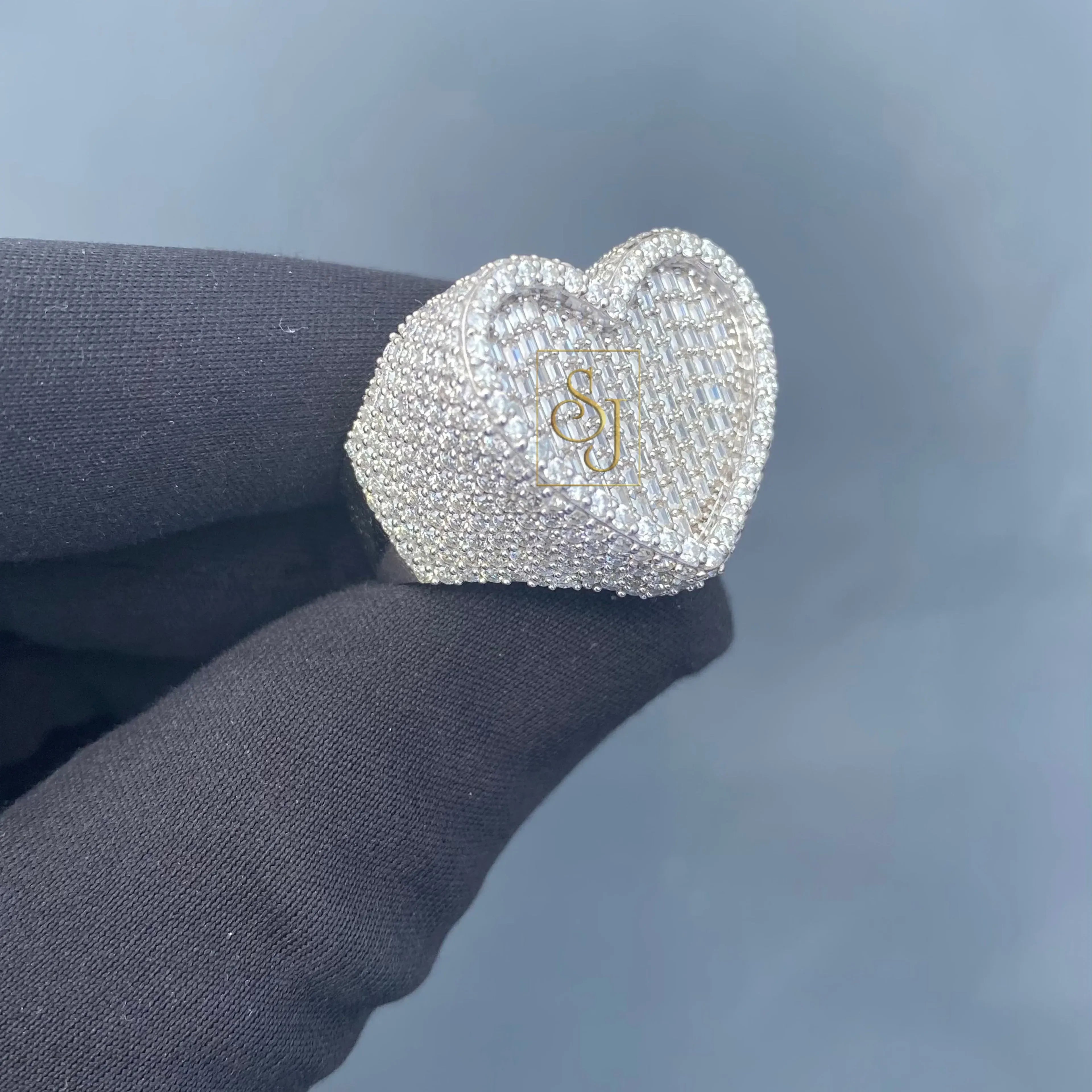 Heart Diamond Ring 14k Solid Gold