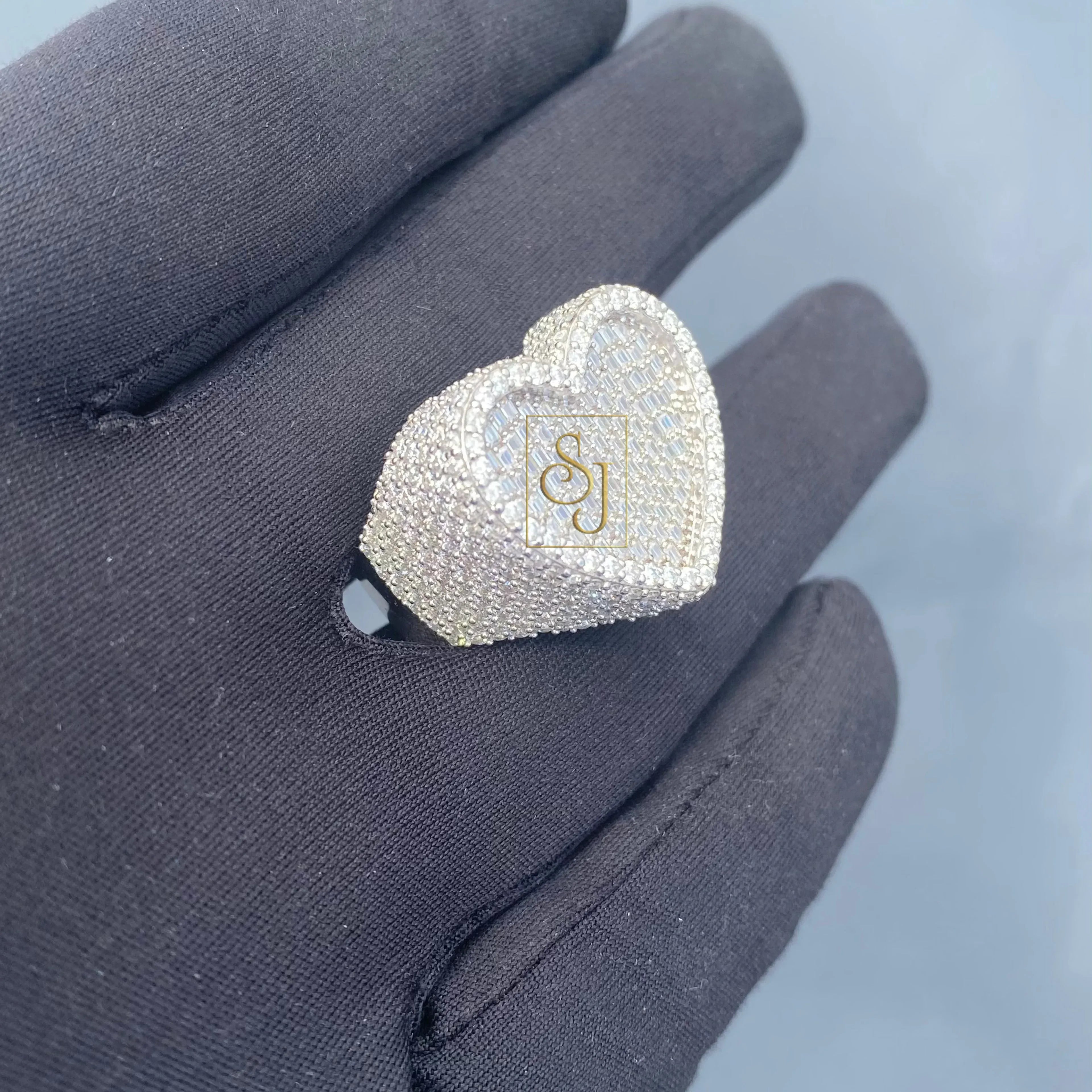 Heart Diamond Ring 14k Solid Gold