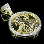 Liberty Round Diamond Pendant 14K Solid Gold - 0.75 CTW