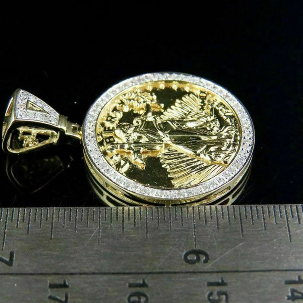 Liberty Round Diamond Pendant 14K Solid Gold - 0.75 CTW