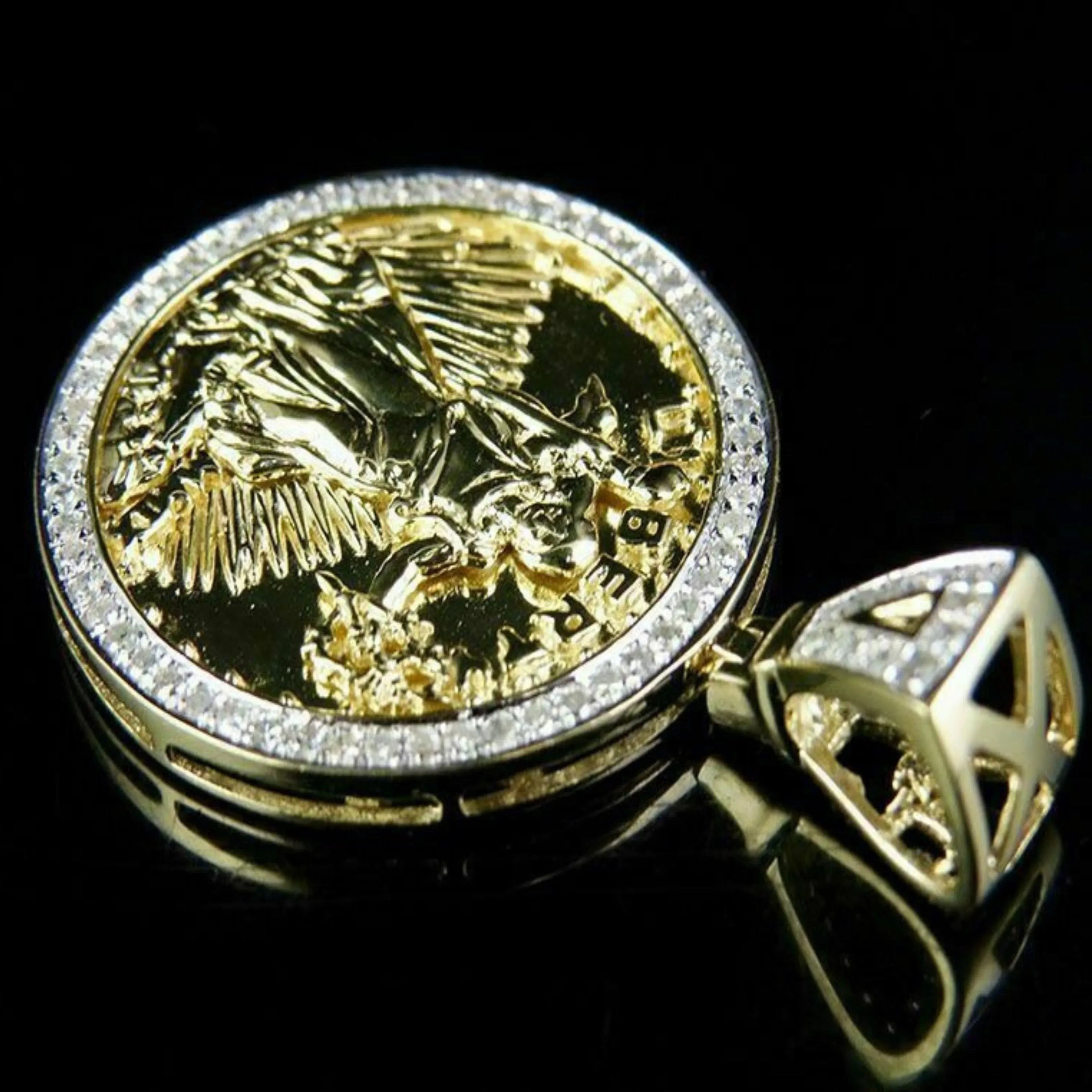 Liberty Round Diamond Pendant 14K Solid Gold - 0.75 CTW