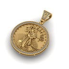 Liberty Round Diamond Pendant 14K Solid Gold - 0.75 CTW