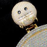 Unique Iced Out Round Hip Hop VVS Arrow Heart Diamond Pendant