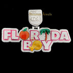 Florida Pendant VVS Diamonds 14K solid Gold - 9.40 CTW