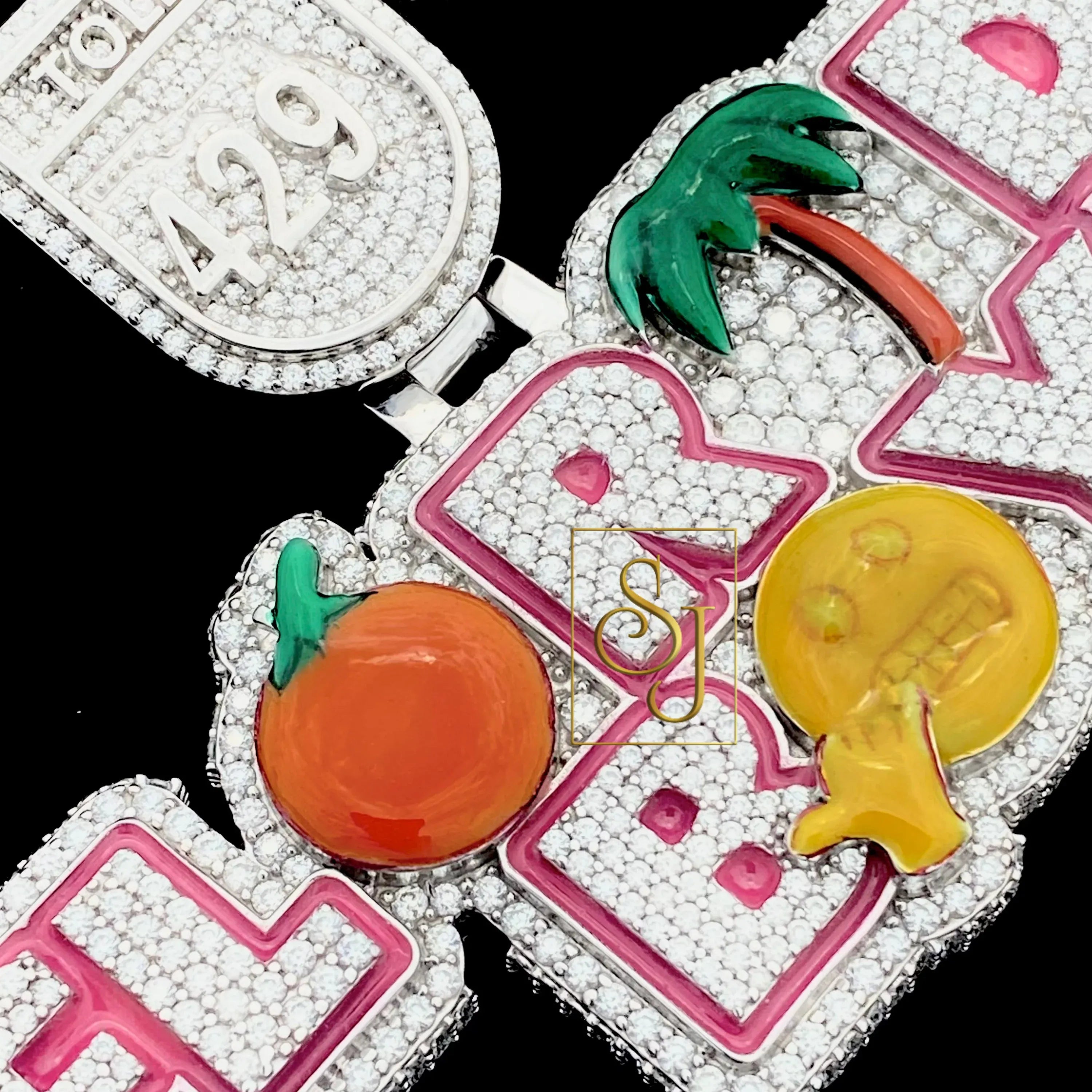 Florida Pendant VVS Diamonds 14K solid Gold - 9.40 CTW