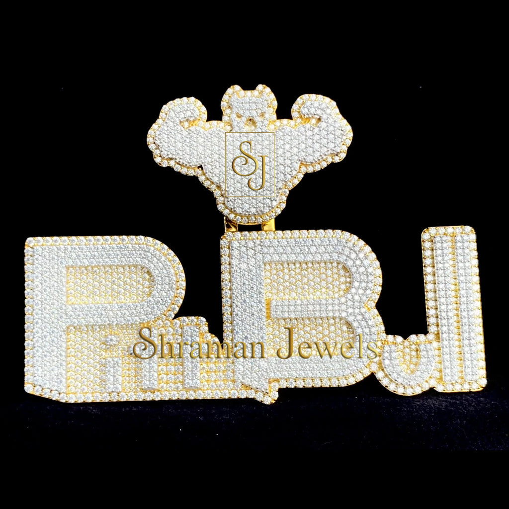 Diamond Pit Bull Pendant 14K solid Gold - 23.70 CTW