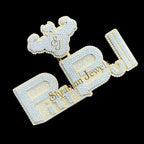 Diamond Pit Bull Pendant 14K solid Gold - 23.70 CTW