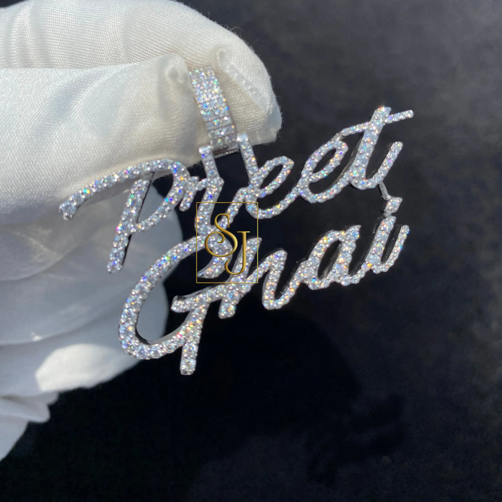 Custom Diamond Name Pendant VVS Personalized Jewelry - 2.17 CTW
