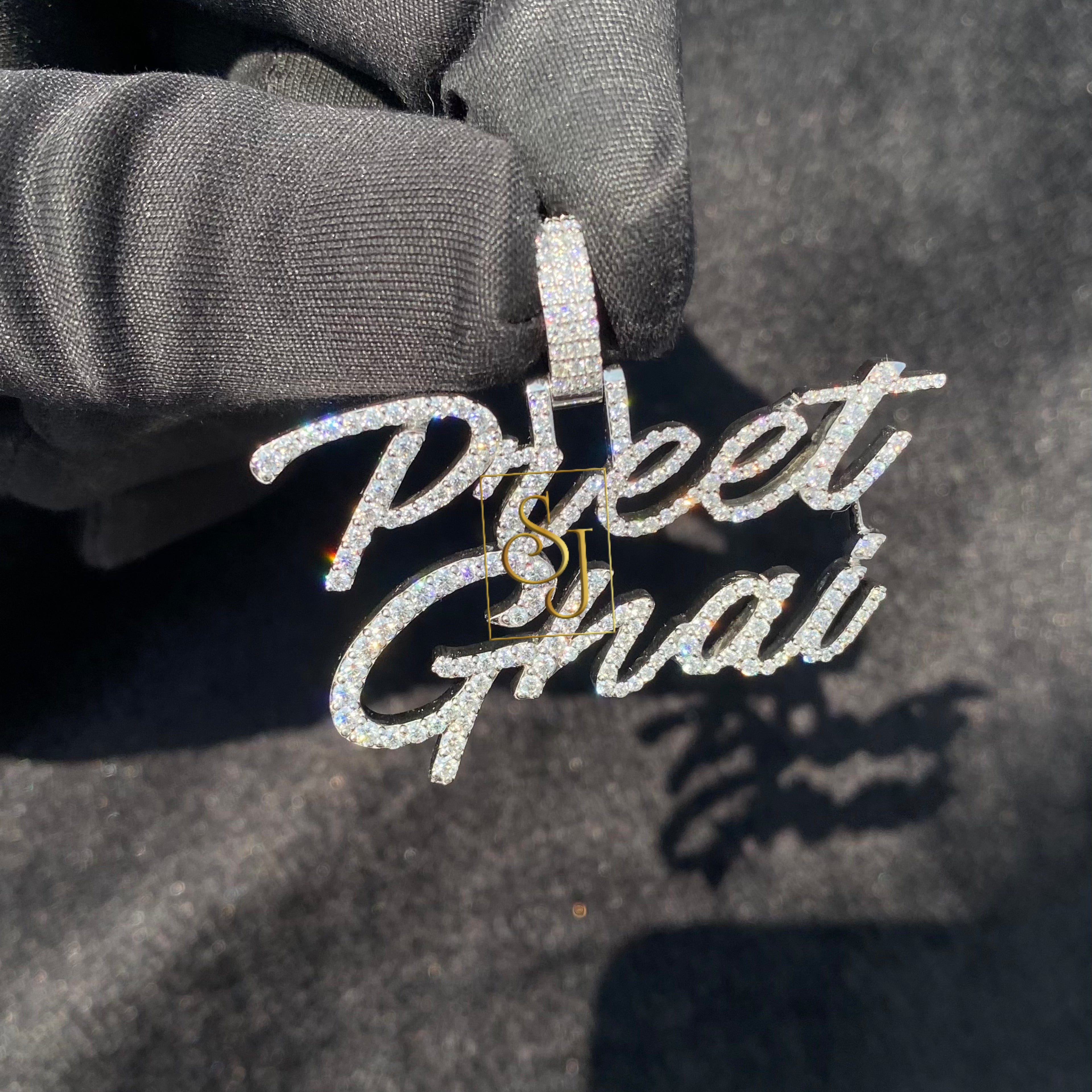 Custom Diamond Name Pendant VVS Personalized Jewelry - 2.17 CTW