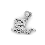 Custom letter "ZIYAH" VVS  Diamond With Heart For Valentine Gift of Pendant