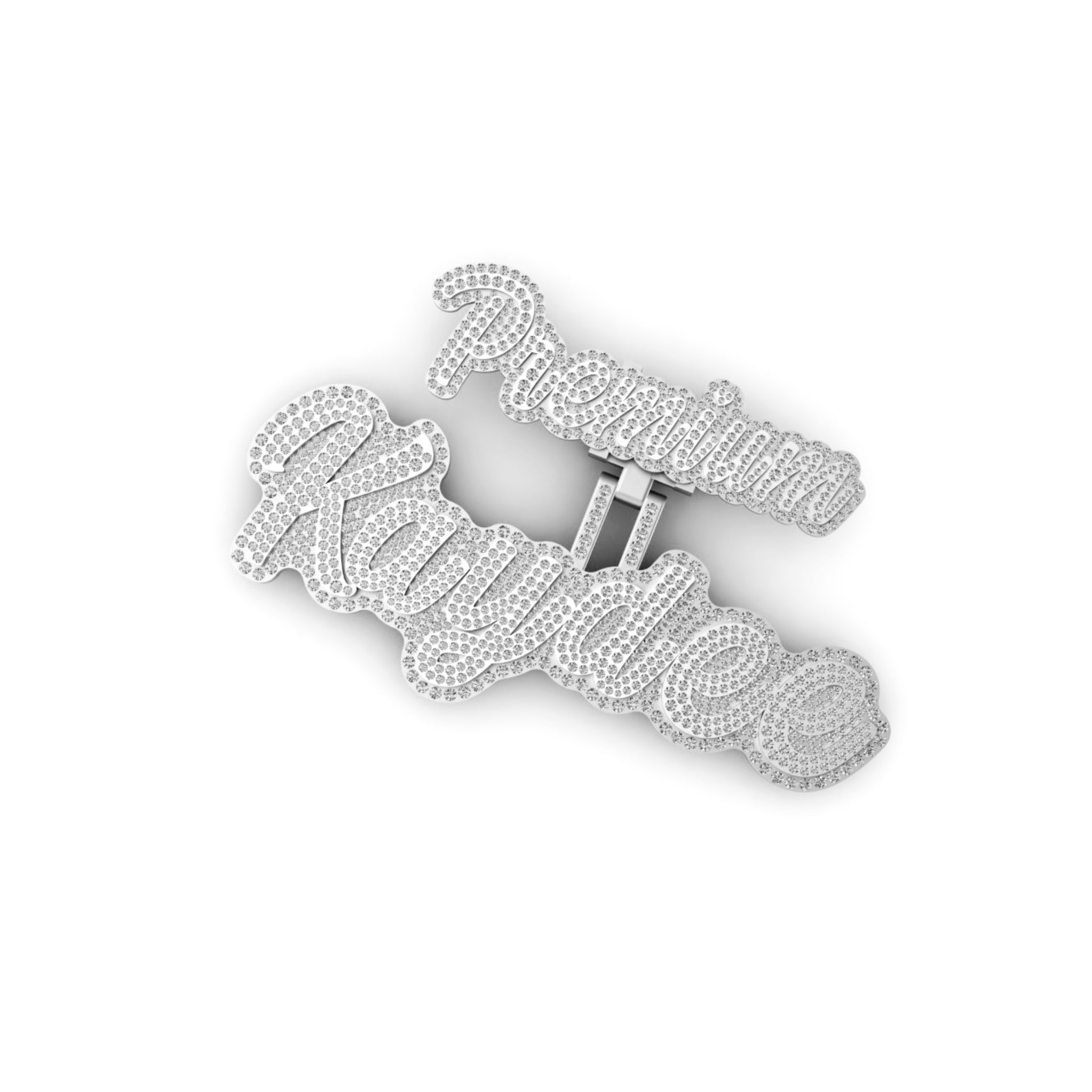 Custom Diamond Name Pendant Round VVS Moissanite Charm - 10.48 CTW