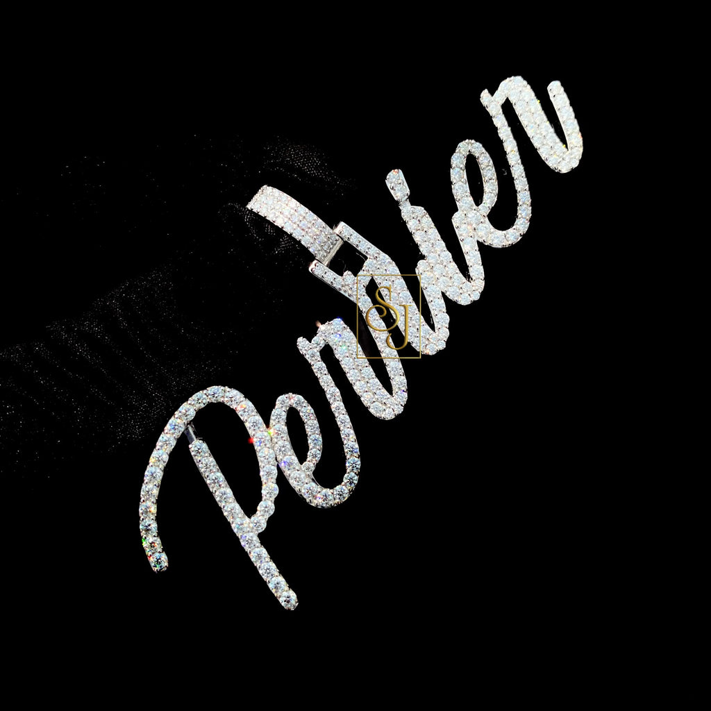 Men's Personalized Name VVS Diamond Charm Pendant - 4.46CTW