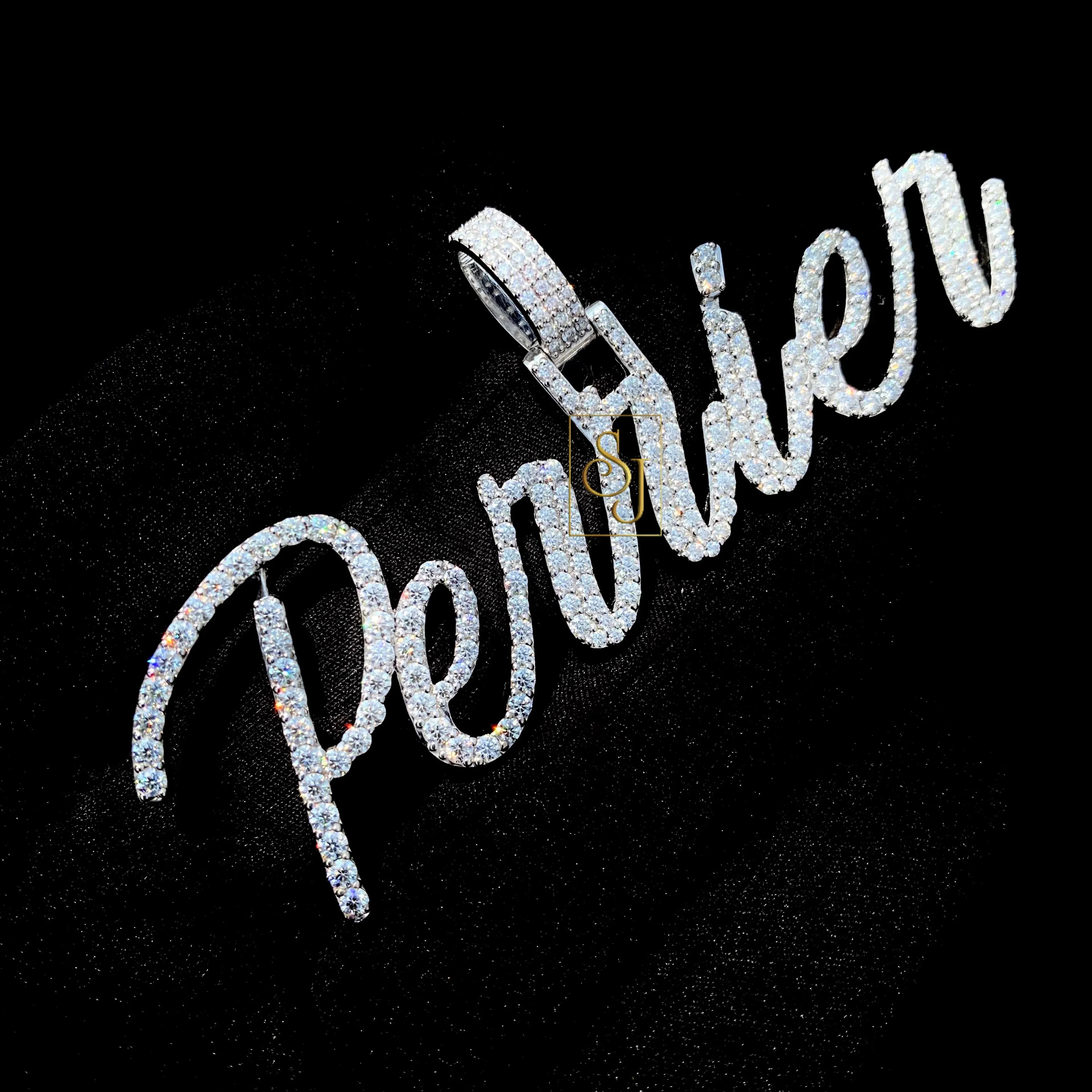 Men's Personalized Name VVS Diamond Charm Pendant - 4.46CTW