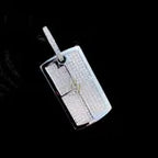 Custom Dog Tag Diamond Necklace Pendant Personalized Men's Charm - 3.42 CTW