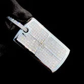 Custom Dog Tag Diamond Necklace Pendant Personalized Men's Charm - 3.42 CTW