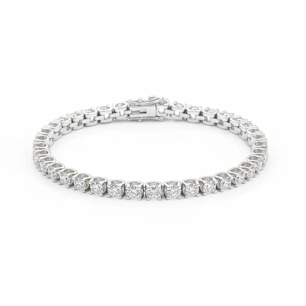 3MM Natural Diamond VVS Unisex Tennis Bracelet Luxury Gold Jewelry