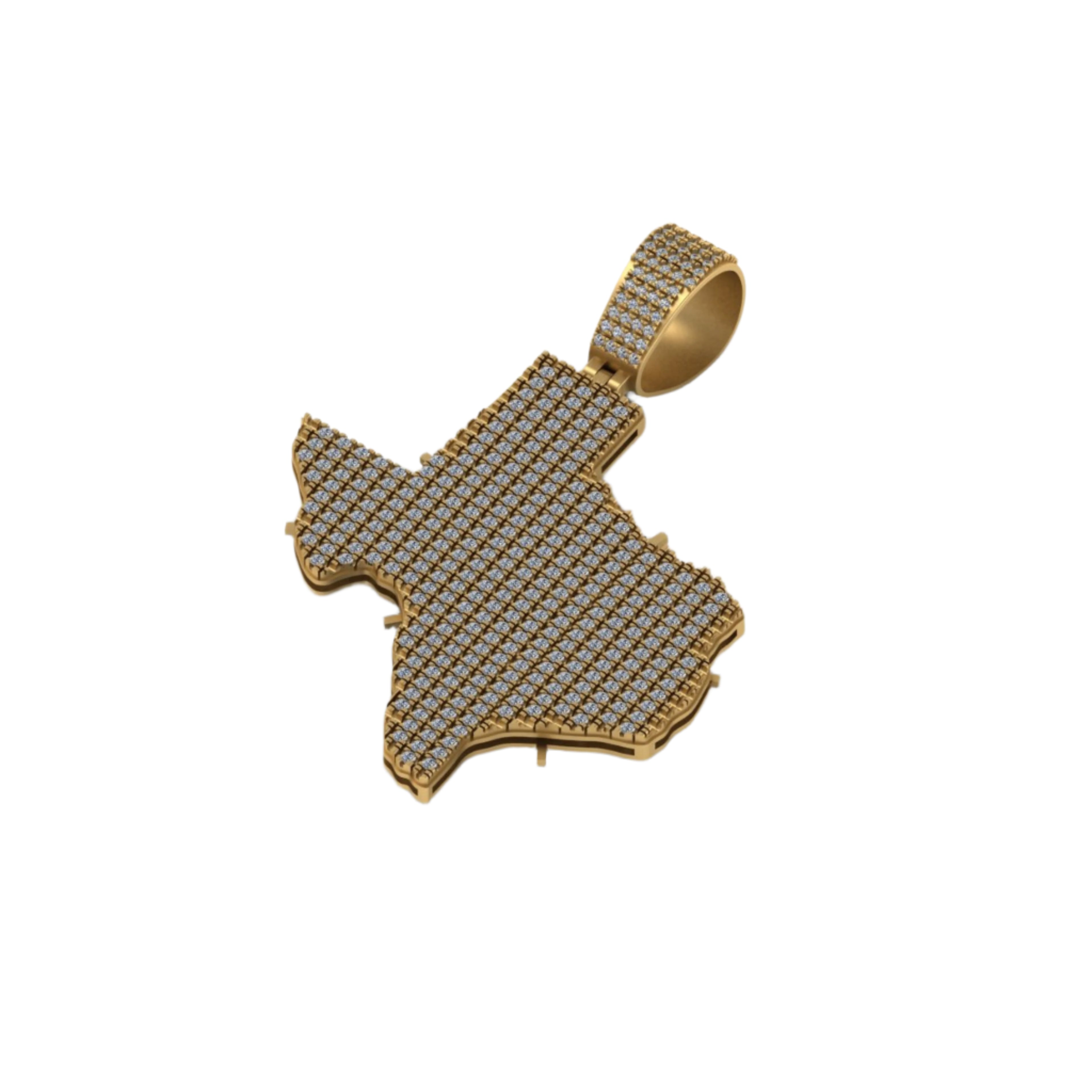Texas State Diamond Pendant 14k Yellow Gold - 4.79 CTW