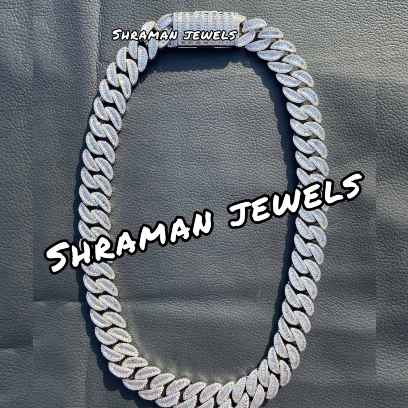 18MM Iced Out Baguette Diamond Cuban Link Chain for Men
