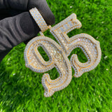 Custom Letter Number "95" Hip Hop Charm Two tone Diamond Pendant