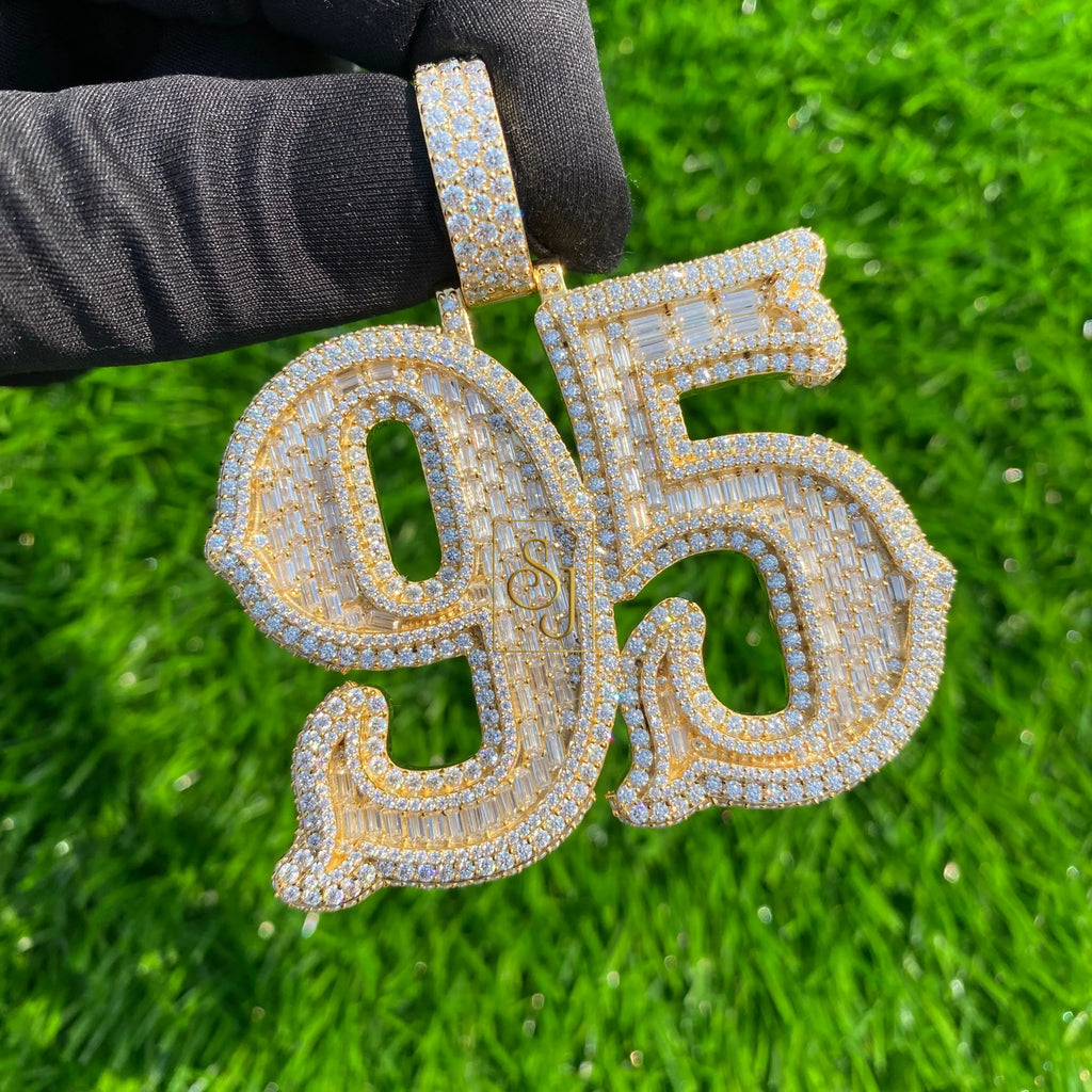 Custom Number 95 Hip Hop Diamond Pendant - 14.94 CTW