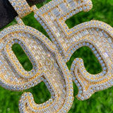 Custom Letter Number "95" Hip Hop Charm Two tone Diamond Pendant